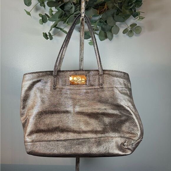 Rebecca Minkoff Leather Metallic Studded Tote Handbag RARE! - Picture 1 of 10